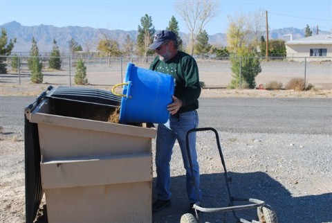 Dumping the muck bucket